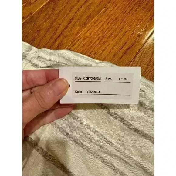 SALE!Cable & Gauge Studio Womens Striped Linen Blend Wide Leg Flowy Pants Large - Picture 3 of 7